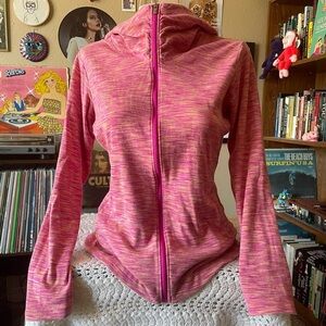 Columbia Pink and Yellow Zip-Up Hoodie